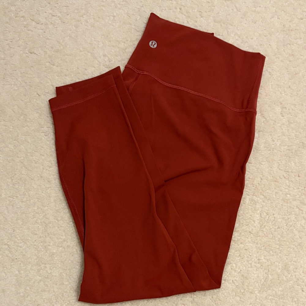 Lululemon Wunder Under 25inch Burgundy Leggings